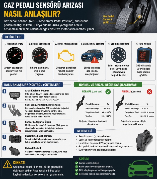 Gaz Pedalı Sensörü Arızası Nasıl Anlaşılır