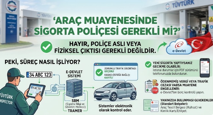 araç muayenesinde sigorta poliçesi gerekli mi