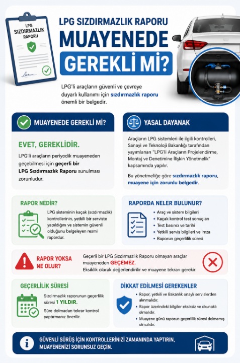 lpg sızdırmazlık raporu muayenede gerekli mi