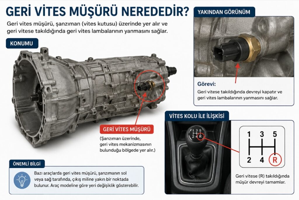 Geri vites müşürü nerededir