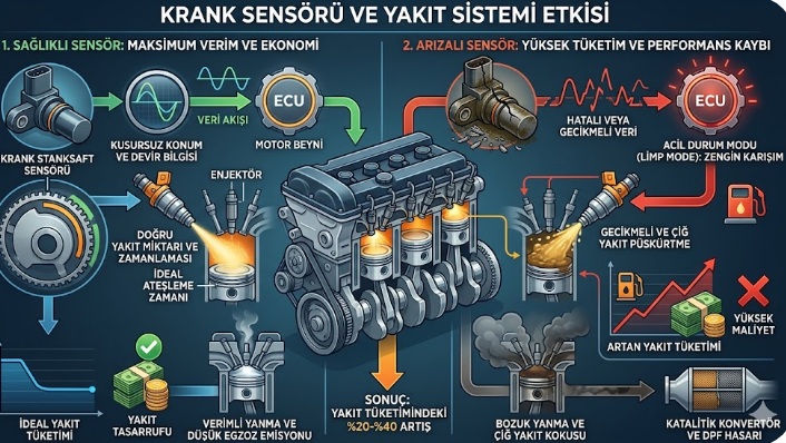 Krank sensörü arızası yakıtı etkiler mi