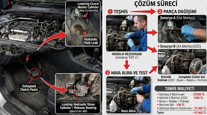 Debriyaj boşaldı vites geçmiyor sorunu çözümü