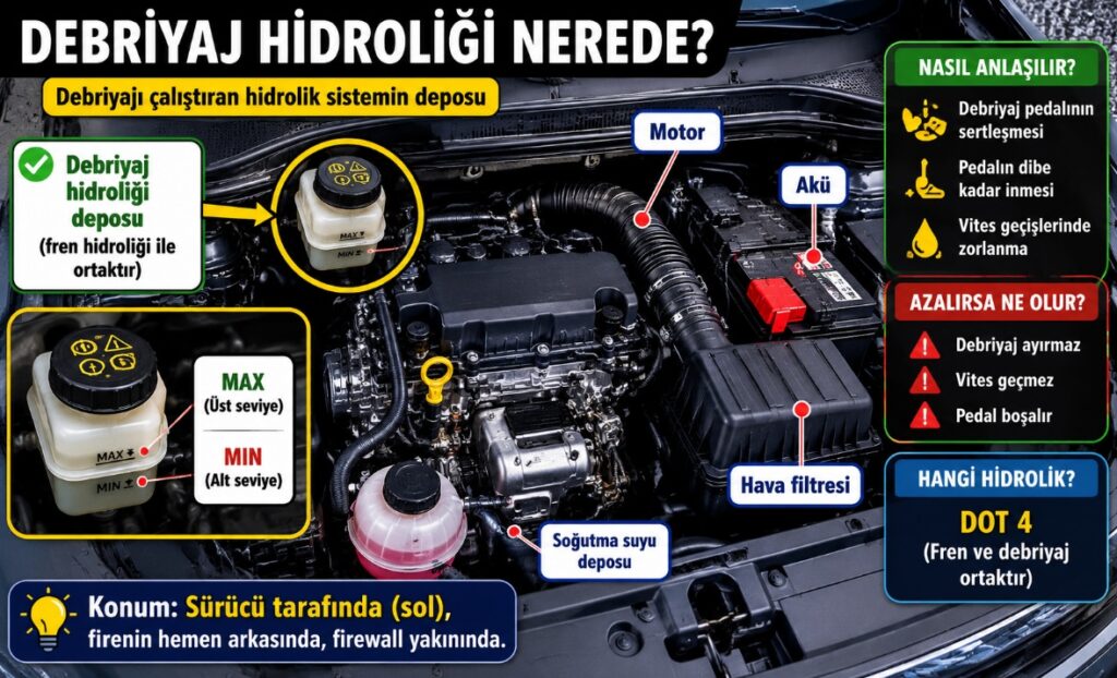Debriyaj hidroliği nerede
