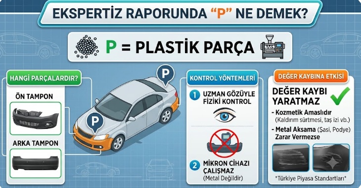 Ekspertiz raporunda p ne demek