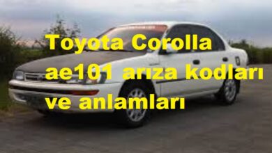 Toyota Corolla ae101 arıza kodları ve anlamları