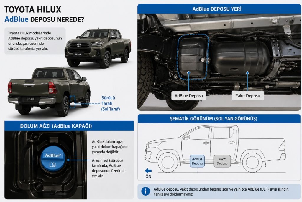Toyota Hilux AdBlue deposu nerede
