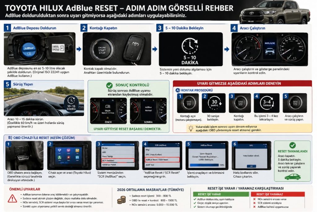 Toyota Hilux adblue reset nasıl yapılır