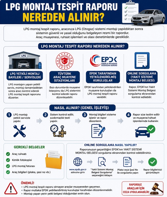 LPG MOntaj tespit raporu nereden alınır 2