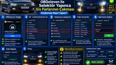 OBDeleven ile Passat B8 selektör yapınca sis farlarının çakması kodlaması nasıl yapılır