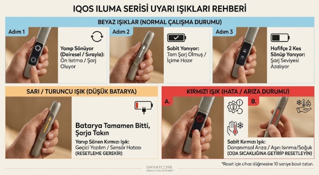 iqos iluma uyarı ışıkları