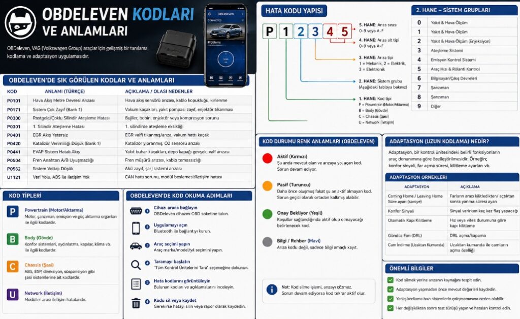 obd eleven kodları